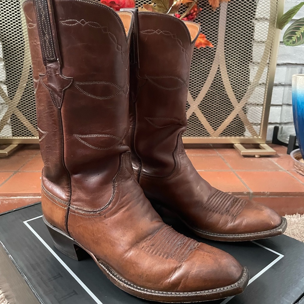 Classic Lucchese oil calf boots